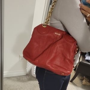 Red leather Guess bag